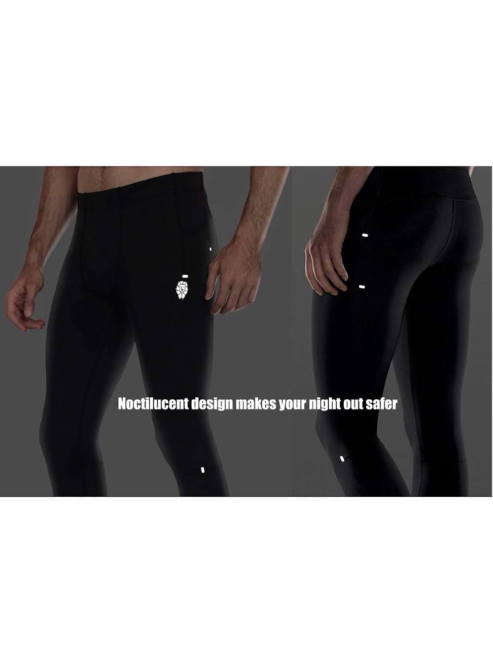NEW Men Workout Leggings Yoga Pants Pockets Athletic Compression Tights XL - Picture 6 of 8
